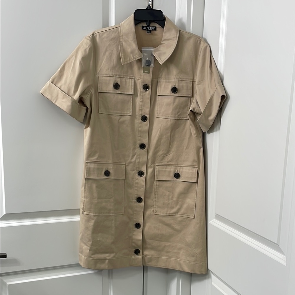 J. Crew  NEW Beige Gamine shirtdress  Size 14